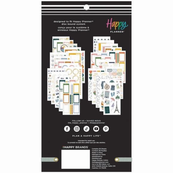 Happy Planner Classic Sticker Value Pack - See The World slim multipack