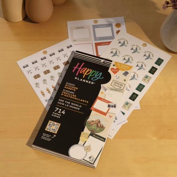 Happy Planner Classic Sticker Value Pack - See The World synthetic resin
