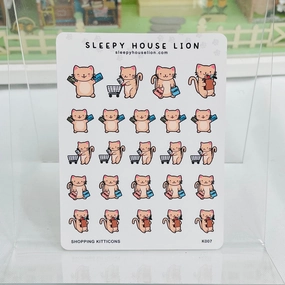 new Shopping Kitticon Planner Sticker Sheet