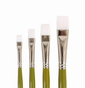 washable retractable Snap! Paintbrush  Flat, White Synthetic