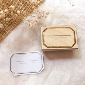 Label With Lines Rubber Stamp cotton flat