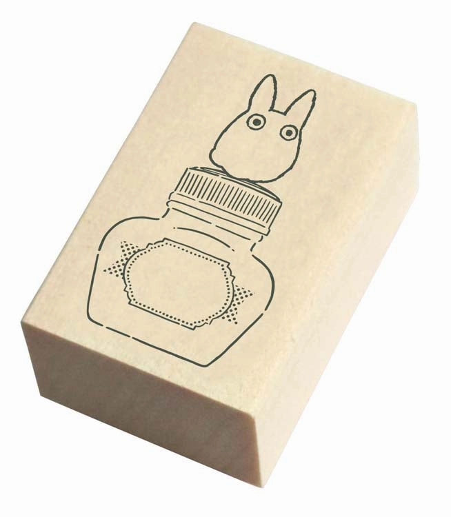 shiny antislip Little Totoro And Ink Bottle Rubber Stamp