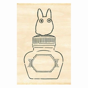 warm Little Totoro And Ink Bottle Rubber Stamp