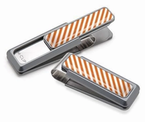 valuable sturdy M-Clip Natural Uv2 W/Dark Orange & White Money Clip