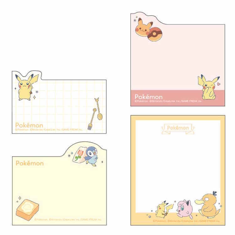 Pokemon Sticky Notes - Pikachu & Piplup linen