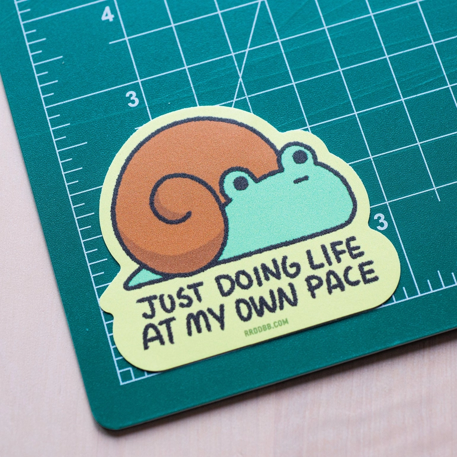 flat Lazy Snail Frog Sticker