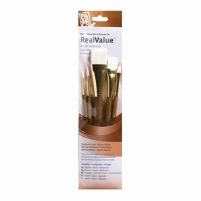 glass expandable 5-Piece Synthetic White Taklon Brush Set - 9144