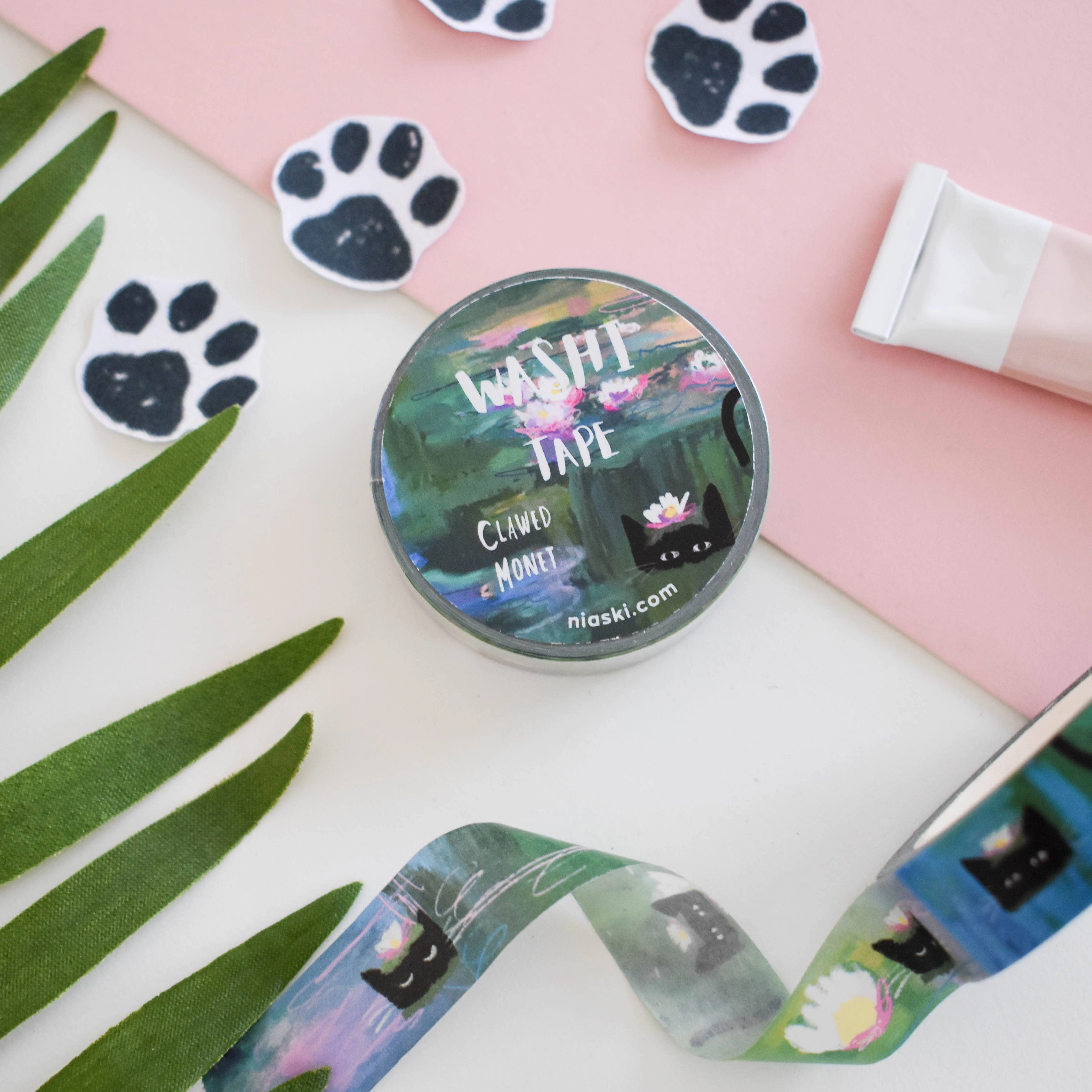 Clawed Monet Cat Washi Tape slim wholesale