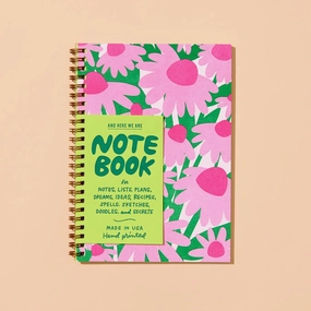 strong Coneflower Spiral Bound Letterpress Notebook
