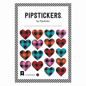 Fuzzy Flannel Hearts Stickers modern