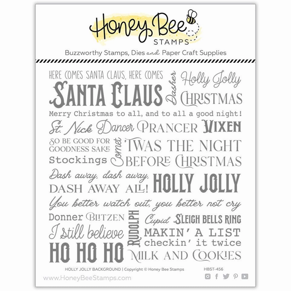 Holly Jolly Background - 6X6 Stamp Set magnetic giant