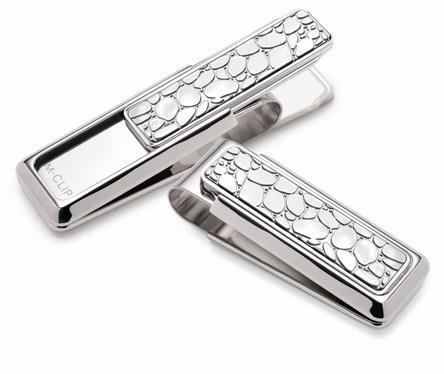 M-Clip Rhodium W/Polished River Rock Money Clip economical tiny