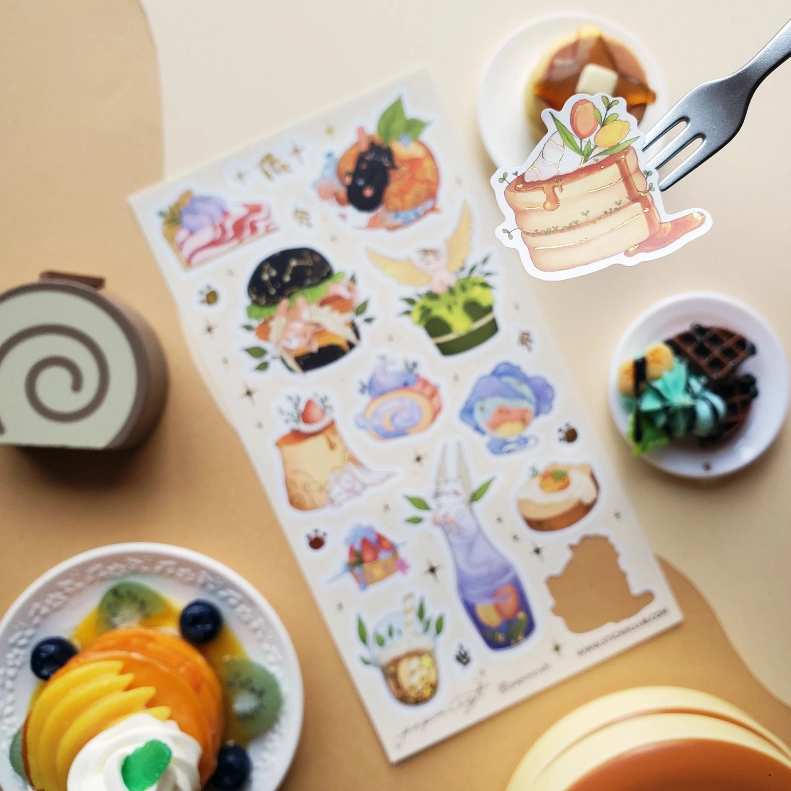 Stickii Celestial Cat Cafe Sticker Sheet sleek adjustable