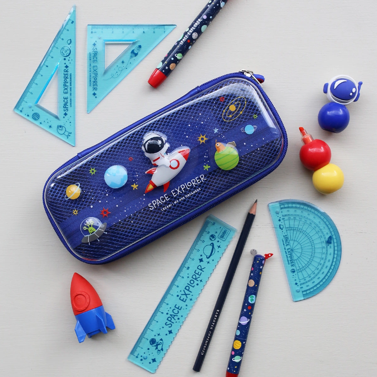 Legami Pencil Sharpener & Eraser  // Space mini