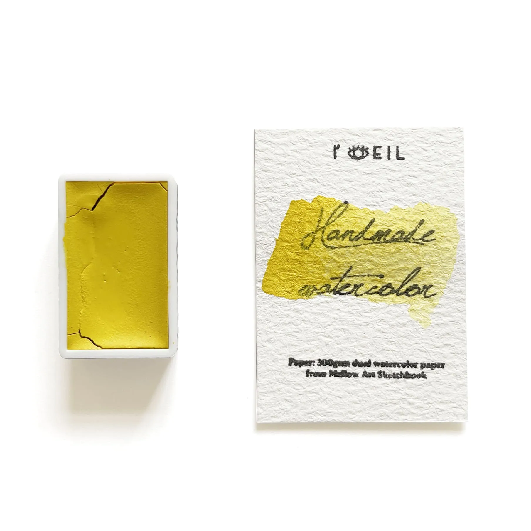 Lemon Yellow Py35 - Artist Grade Handmade Honey Based Watercolor Paint Full Pan 3.2Ml tiny