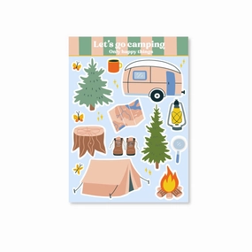 large Let'S Go Camping A6 Sticker Sheet