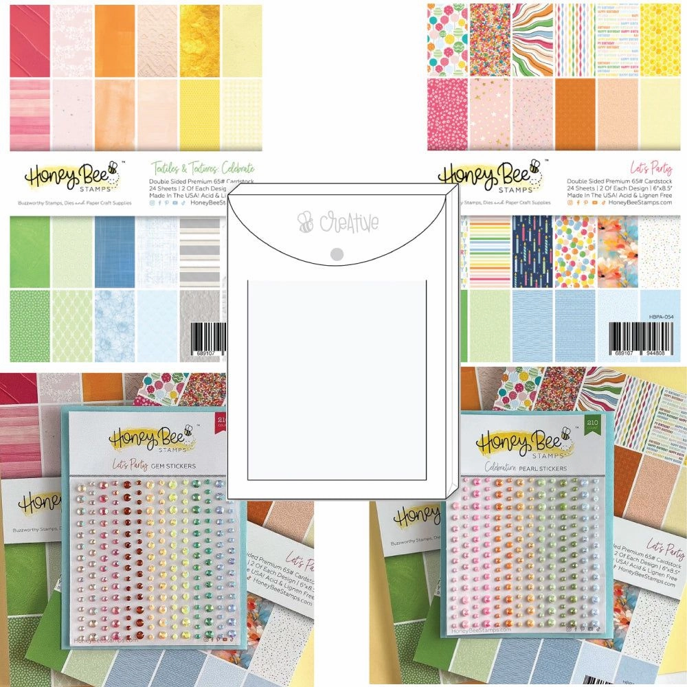 Let'S Party Paper Pads, Gem And Pearl Stickers Bundle metallic