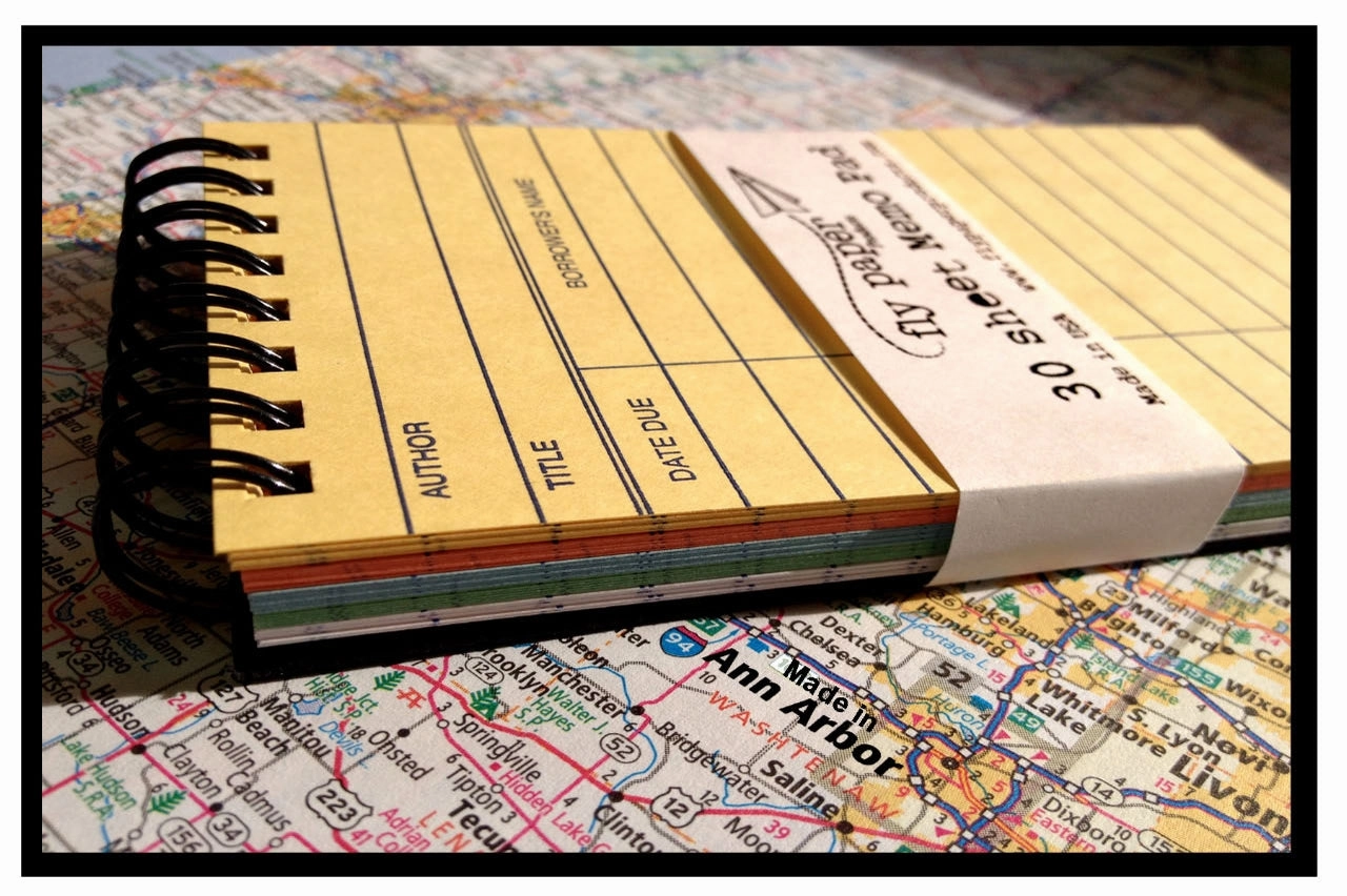 wooden trusted Library Card Memo Pad