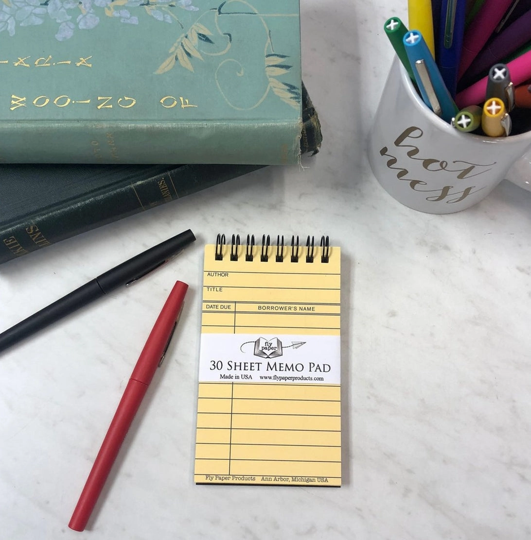 alloy sealed Library Card Memo Pad
