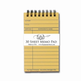portable sealed Library Card Memo Pad