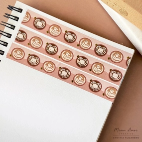 Light Roast Coffee Cats Gold Foil Washi Tape multipack washable