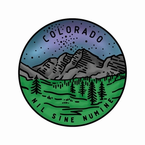quality muted 50 States Circles - 2X2 Stamp Set - Colorado