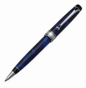 Aurora Optima Auroloide Silver Blue Ballpoint Pen matte