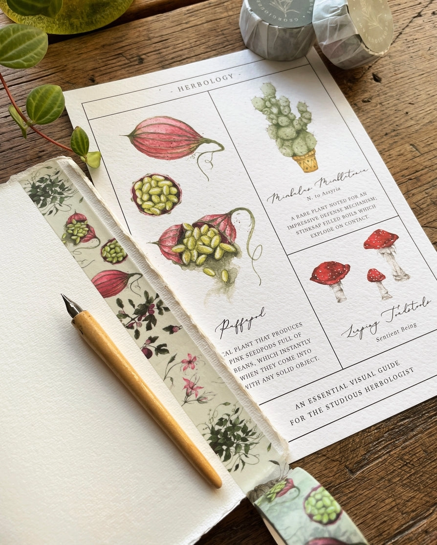 essential vintage Magical Botanical Herbology Washi Tape