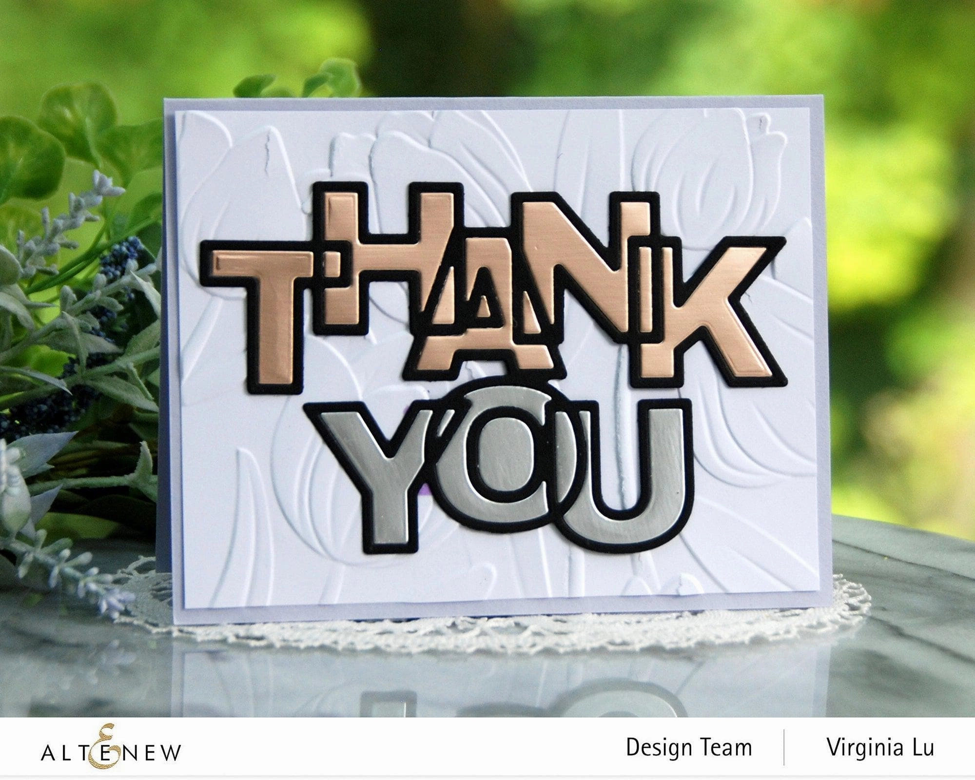 narrow Outlined Thank You Die