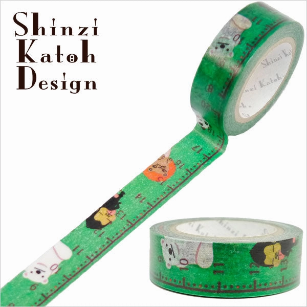 automatic bamboo Time Schedule Animals Washi Tape ? Shinzi Katoh Design
