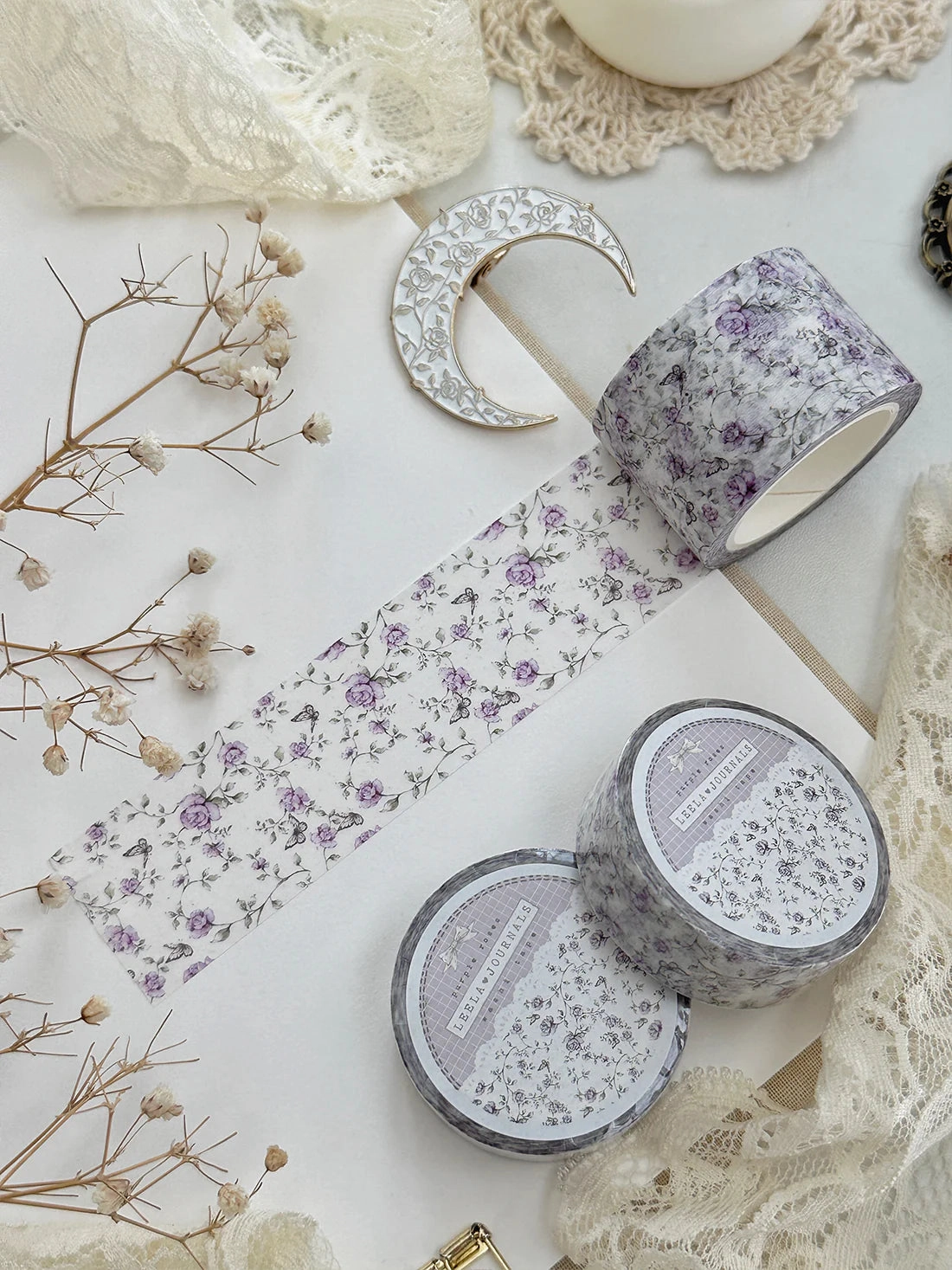 Lilac Roses Washi Tape 30Mm robust