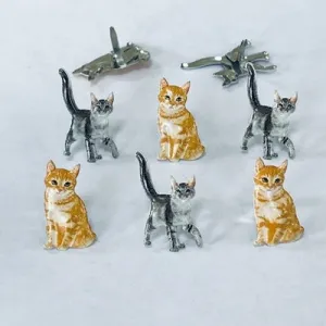cool glass Feline Brads 12  Pieces