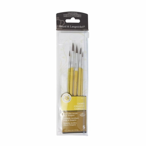 5-Pack Round Camel Hair Paintbrushes retro collectible