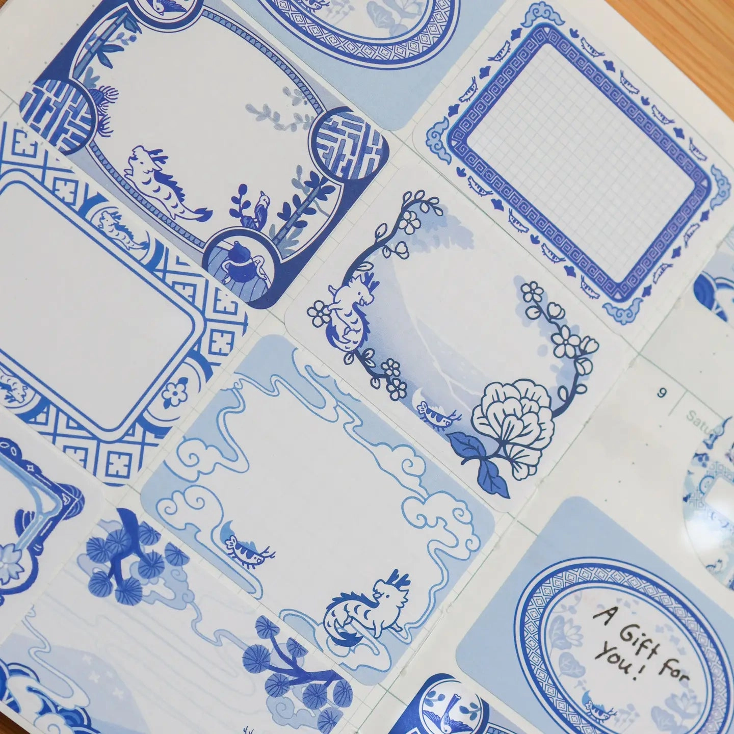 tiny Chinese Porcelain Paper Labels Sticker Roll