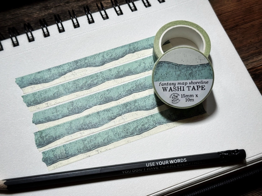 Fantasy Map Shorelines Washi Tape vintage