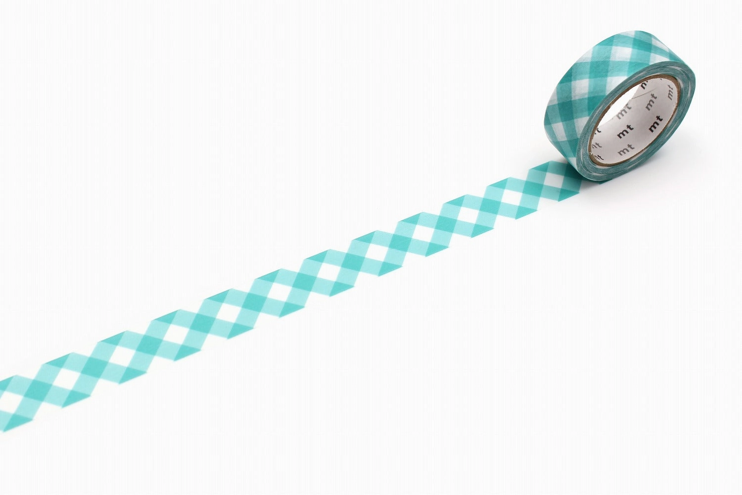 Mt Washi Tape - Thick Gingham Green Check luxury slim