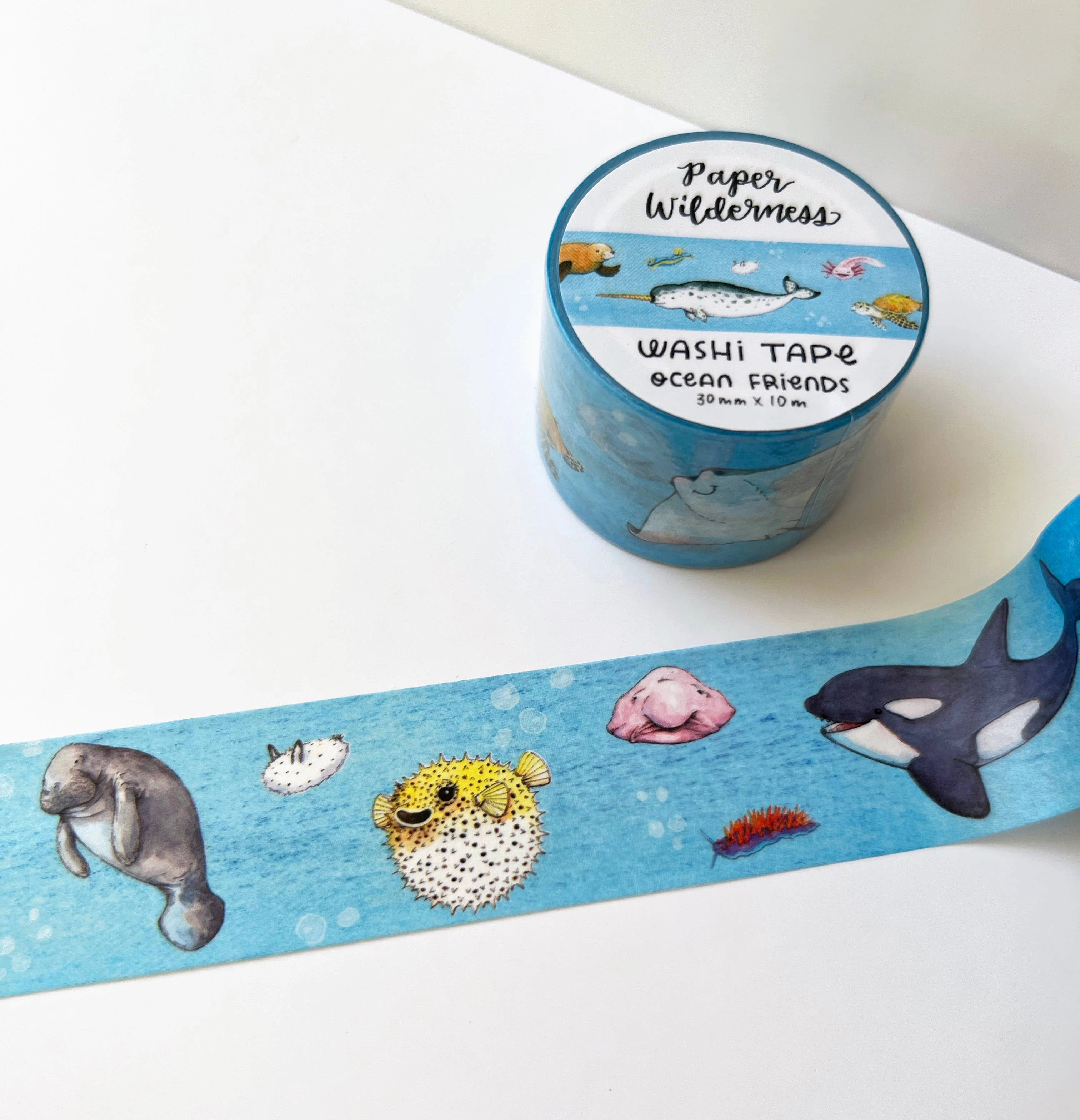 durable wooden Ocean Friends Washi Tape
