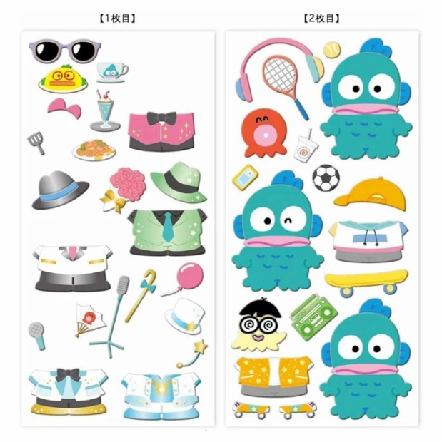 cotton Sanrio "Hangyodon Daily Style" Dress Up Puffy Sticker