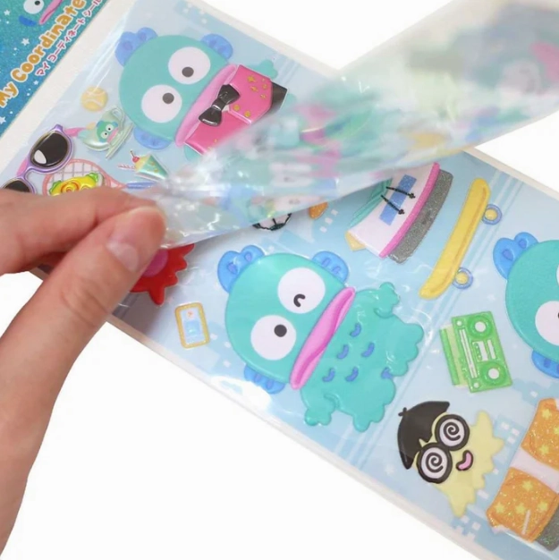 Sanrio "Hangyodon Daily Style" Dress Up Puffy Sticker matte