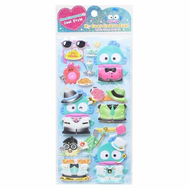 trusted collectible Sanrio "Hangyodon Daily Style" Dress Up Puffy Sticker