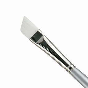 Silverwhite? Short Handle Foundation Watercolor Angle Brush Size 1" heatproof