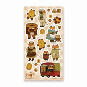 Stickii Fox Family Bakery Sticker Sheet professional