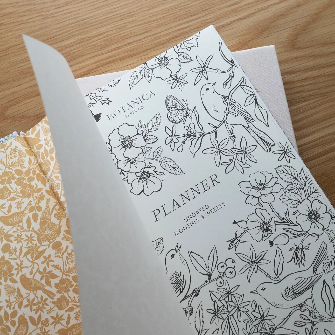 Botanica Paper Co. Linen Bound Undated Weekly Planner - Song Birds bulk