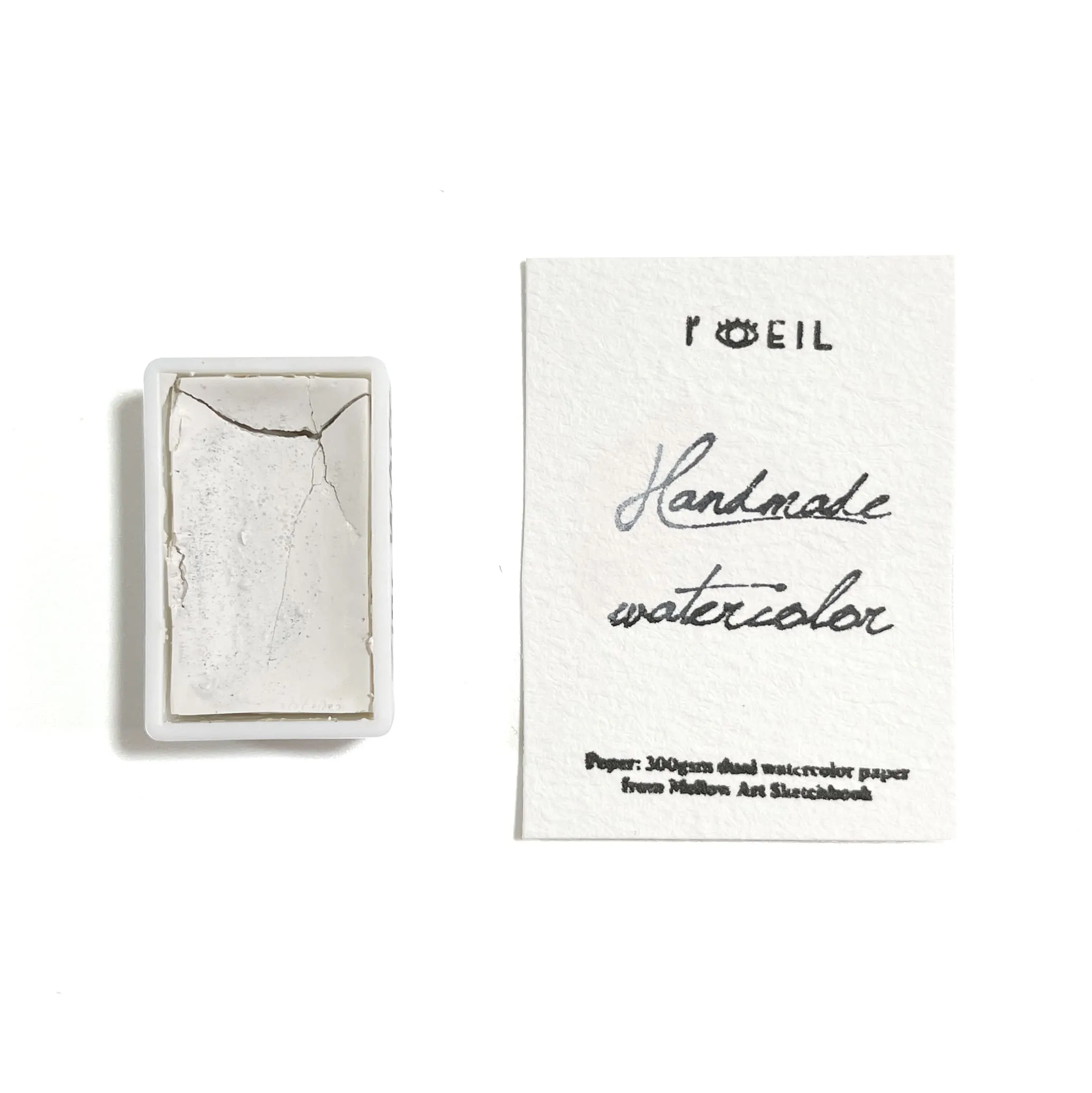 glossy cool Zinc White Pw1 - Artist Grade Handmade Honey Based Watercolor Paint Full Pan 3.2Ml