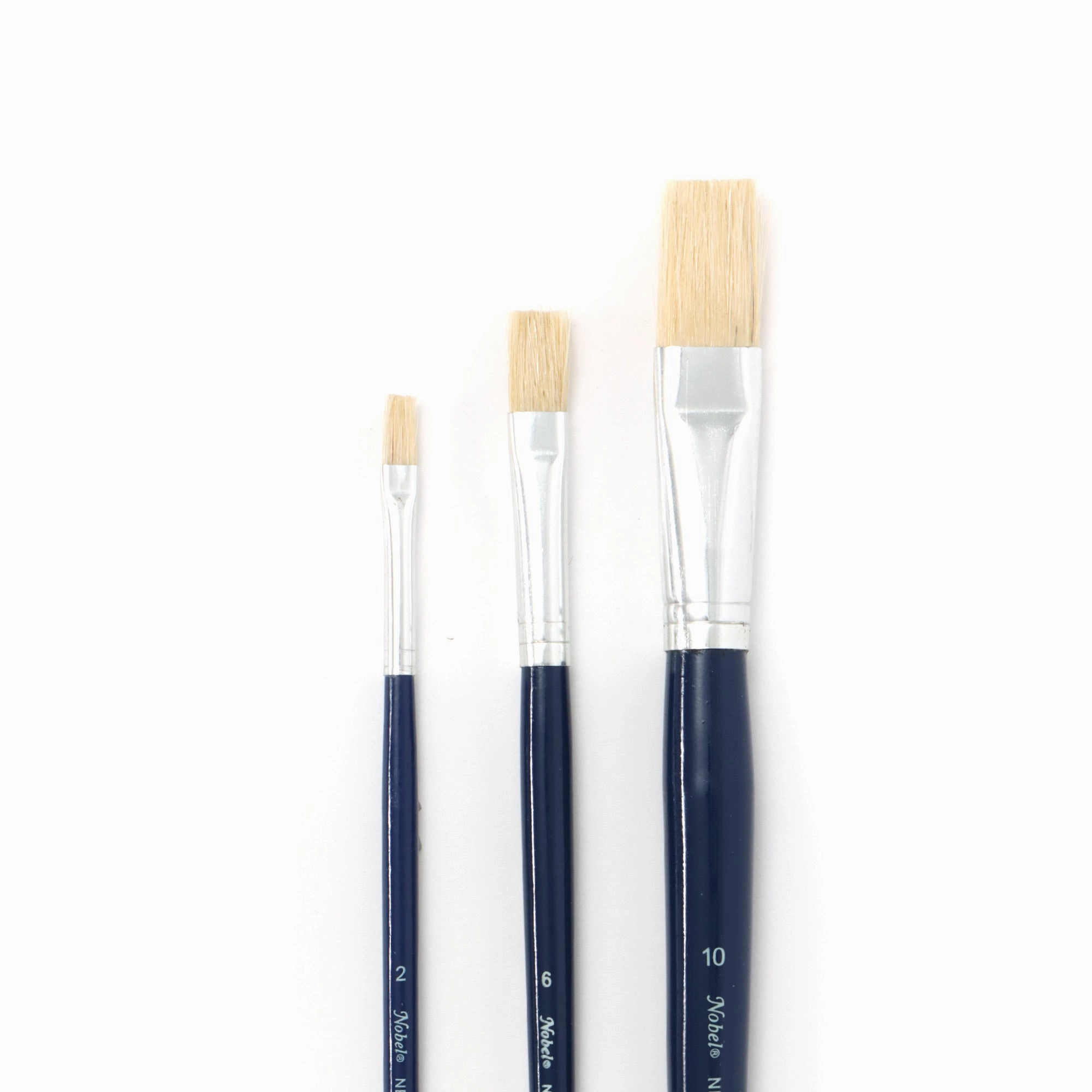 heatproof finest Long Handle Hog Brush Set - Flat, 6 Pieces
