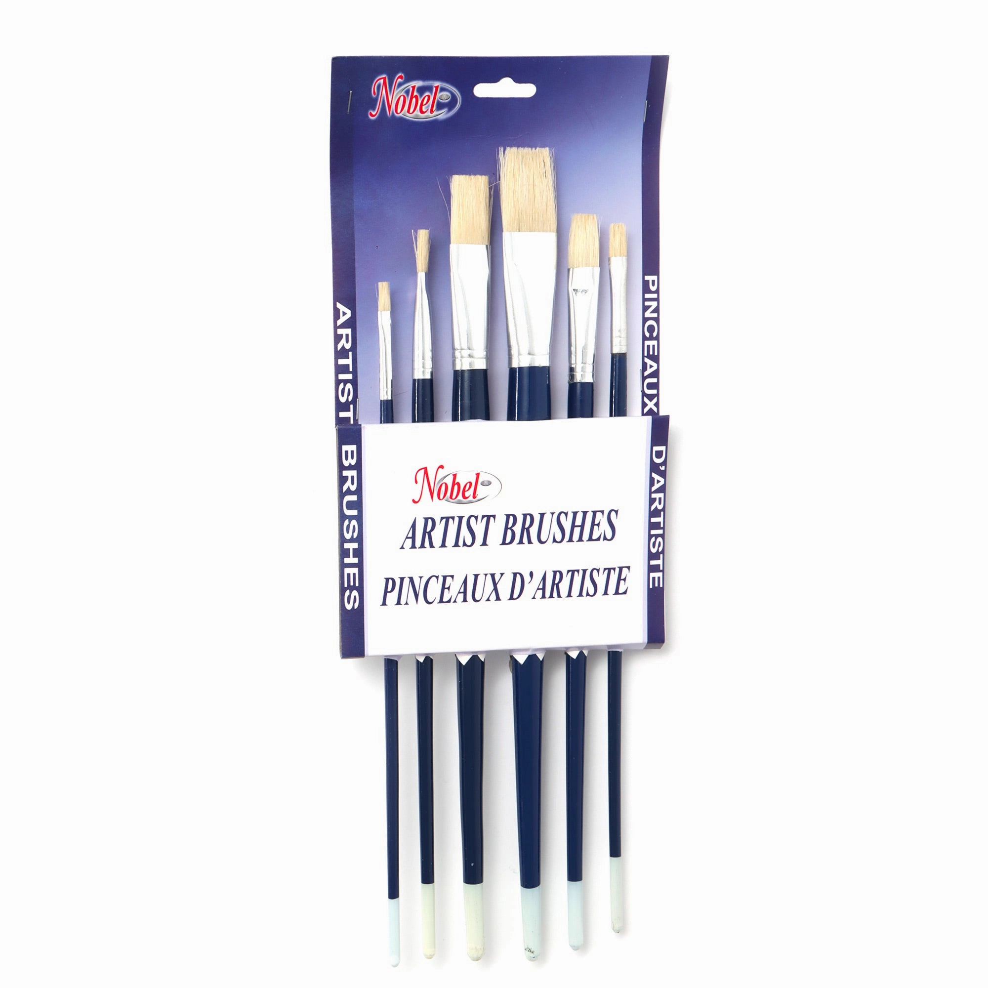 Long Handle Hog Brush Set - Flat, 6 Pieces basic