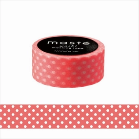 bronze glossy Neon Red Dot Washi Tape Maste