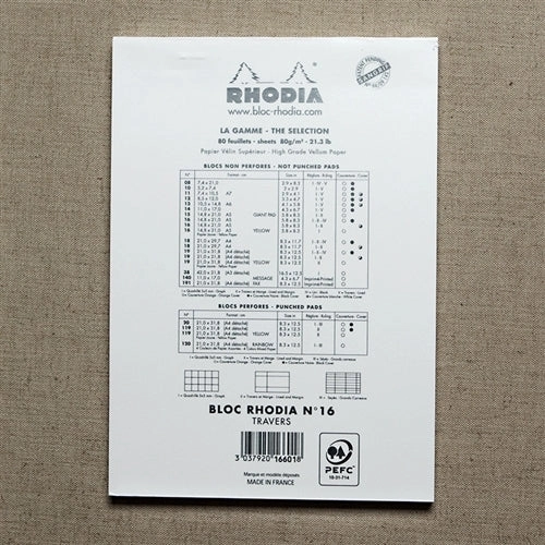 alloy tall Rhodia Ice Lined Pad, 6 X 8 Inches