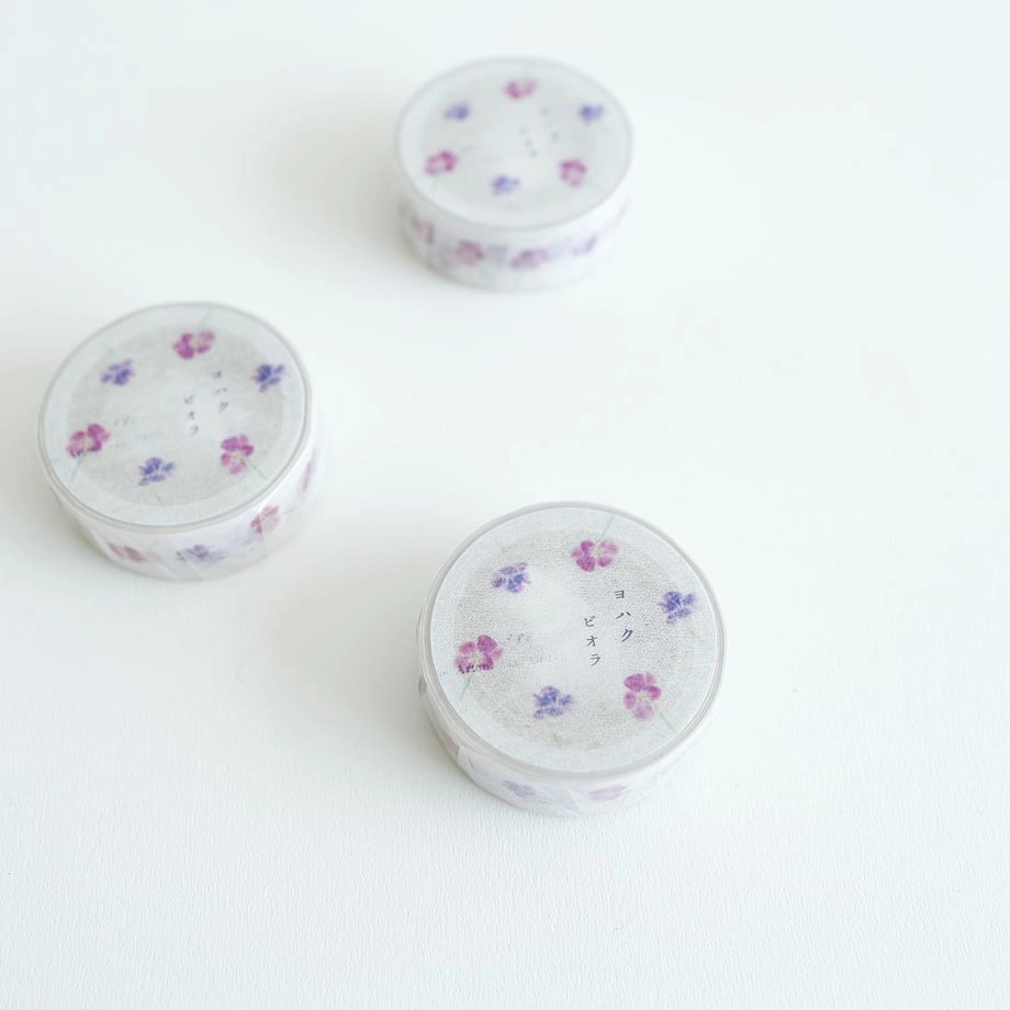 Yohaku Viola Washi Tape retro rubber