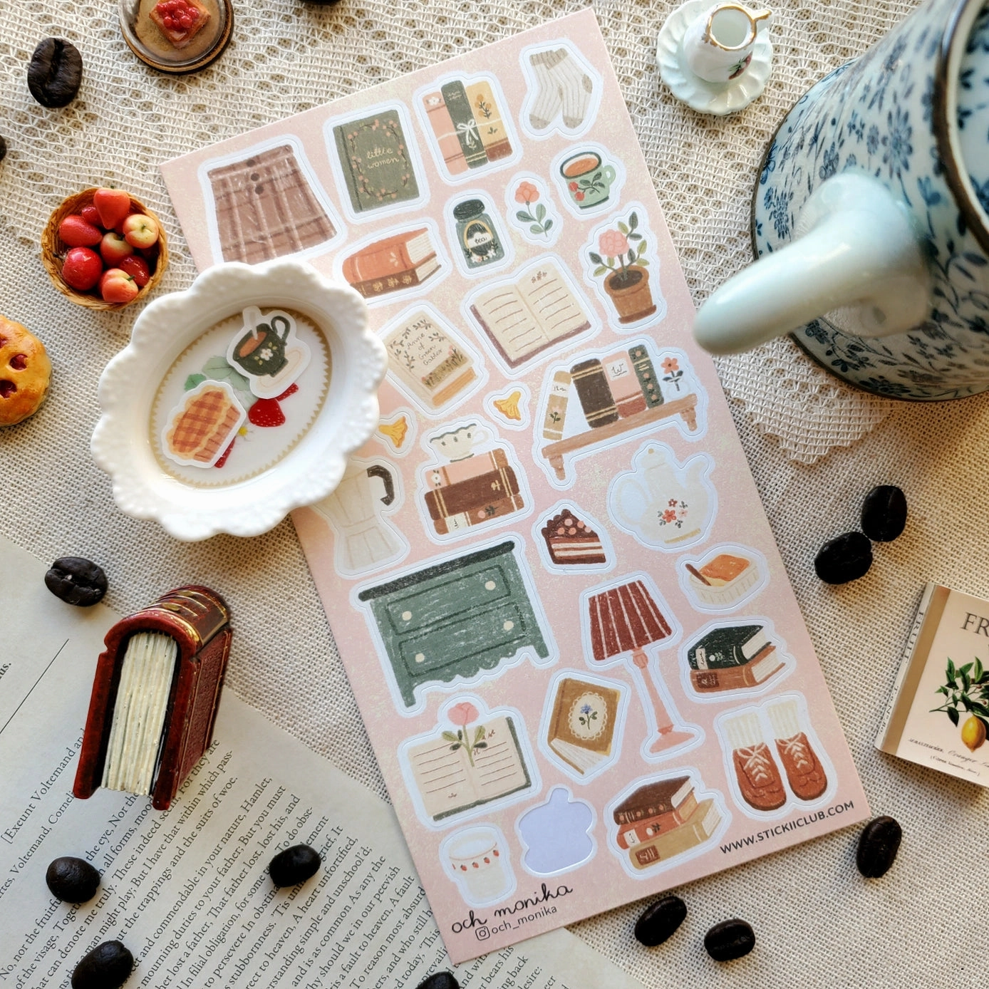 shiny classic Literary Sanctuary Sticker Sheet